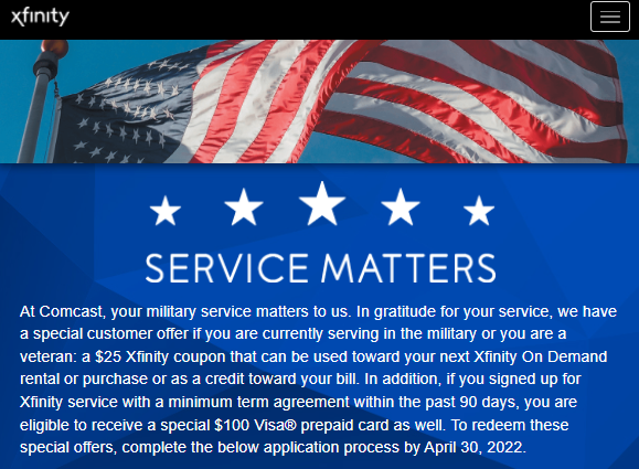 comcast-xfinity-military-discount-100-prepaid-card-25-coupon